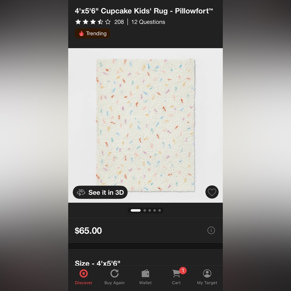 4’x5’6” Kids’ Rug - Picture 3 of 4